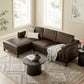Roscoe Left-Facing Vegan Leather Sectional Sofa with Chaise by Modway