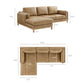 Roscoe Left-Facing Vegan Leather Sectional Sofa with Chaise by Modway