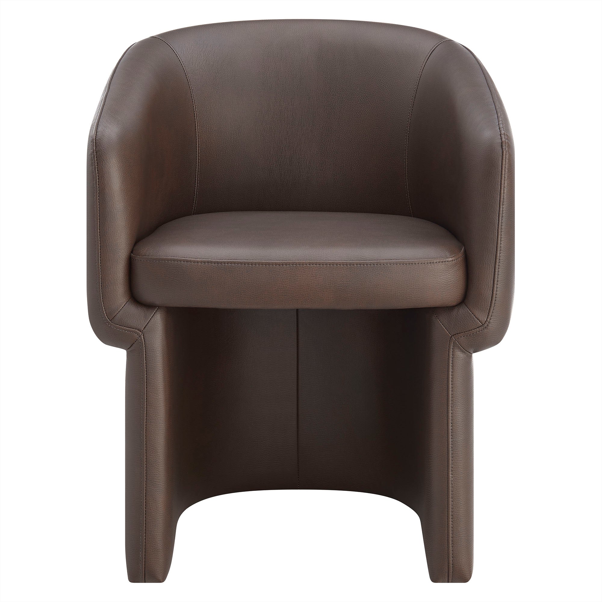 Verity Barrel Back Vegan Leather Dining Chair - Thumbnail 2