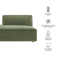 Restore Performance Fabric Upholstered Left-Facing Armless Modular Chaise by Modway