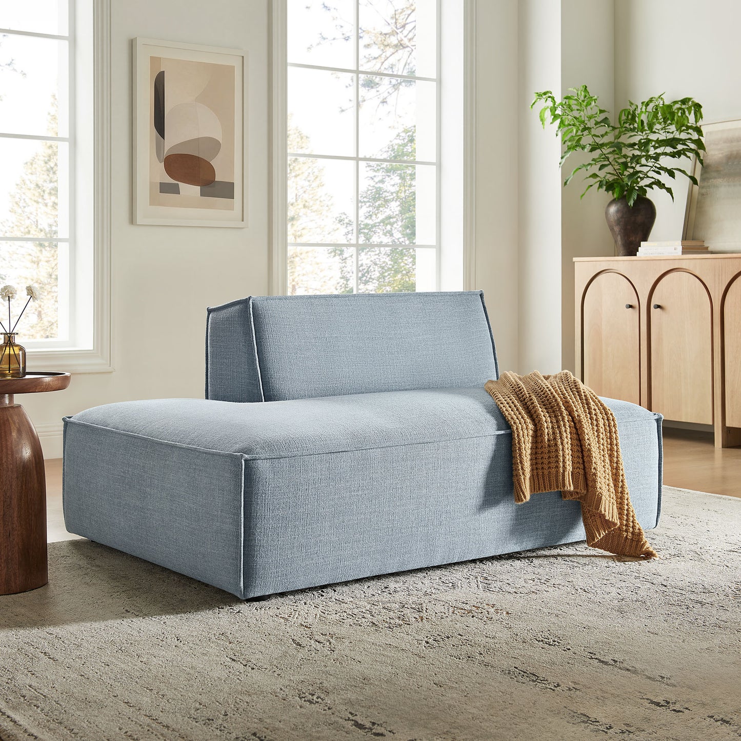 Restore Performance Fabric Upholstered Left-Facing Armless Modular Chaise by Modway