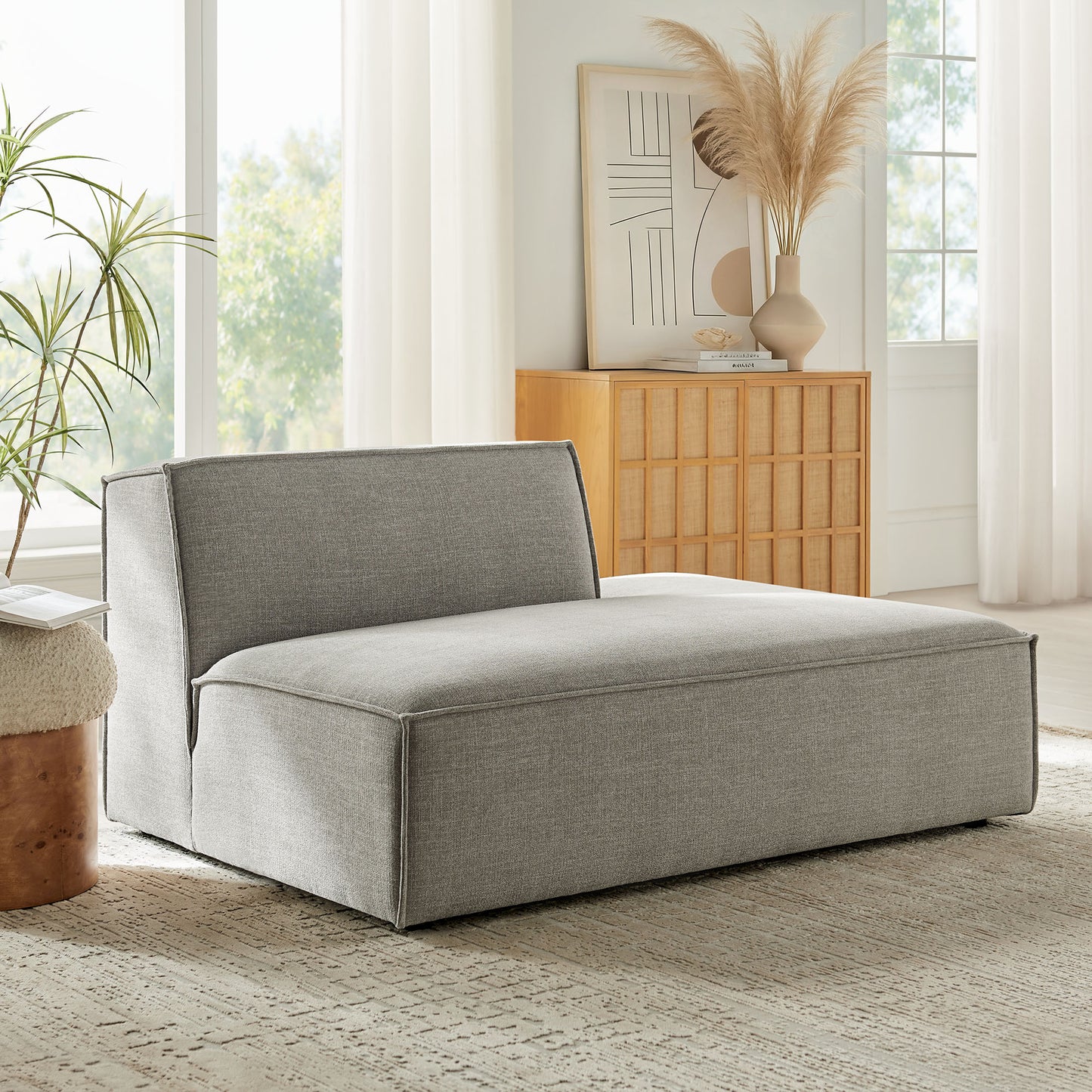 Restore Performance Fabric Upholstered Right-Facing Armless Modular Chaise by Modway