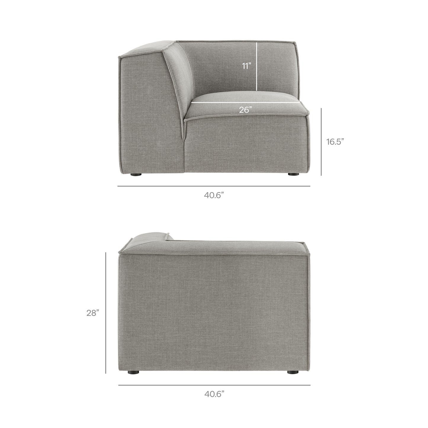 Restore Performance Fabric Upholstered Modular Corner Chair by Modway
