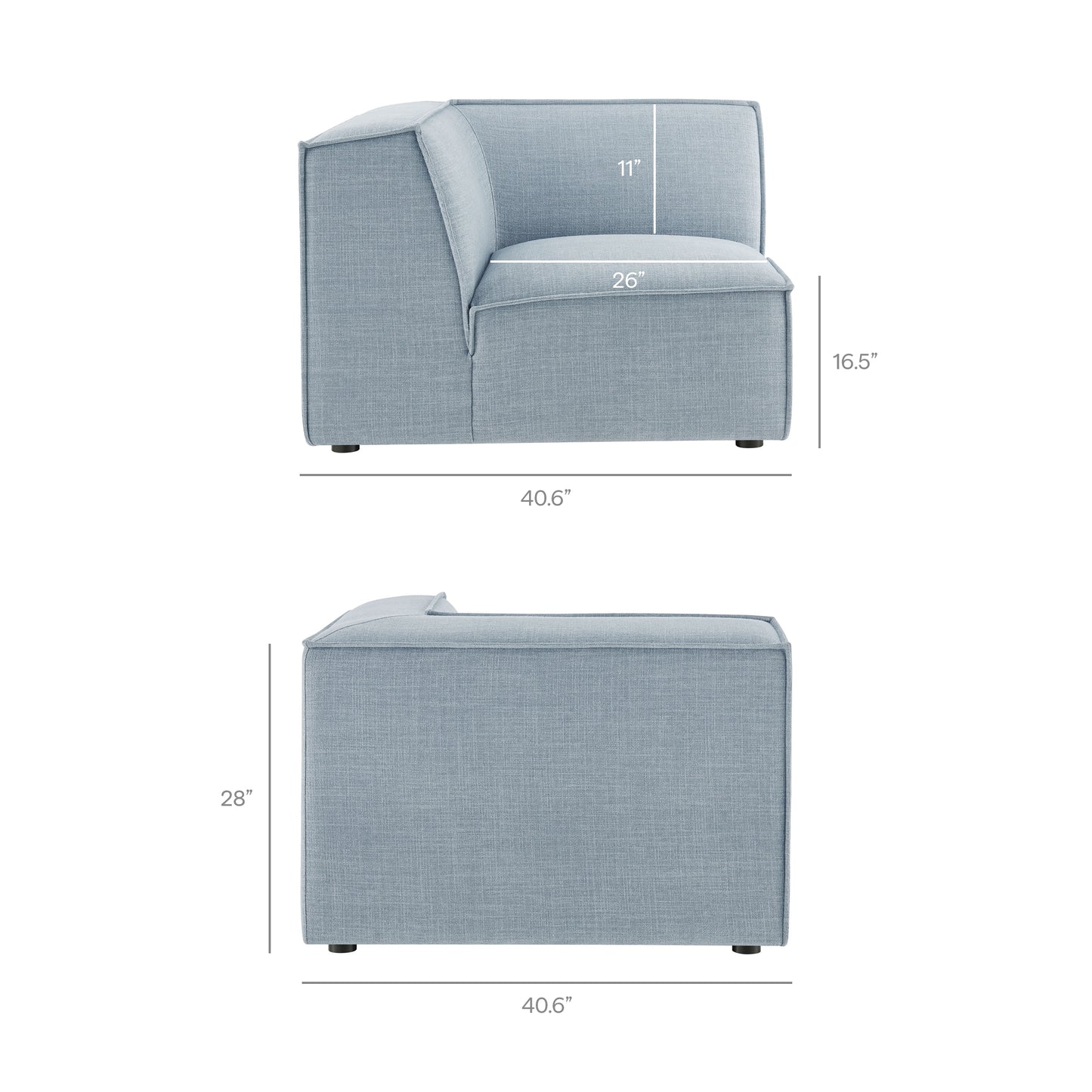 Restore Performance Fabric Upholstered Modular Corner Chair by Modway
