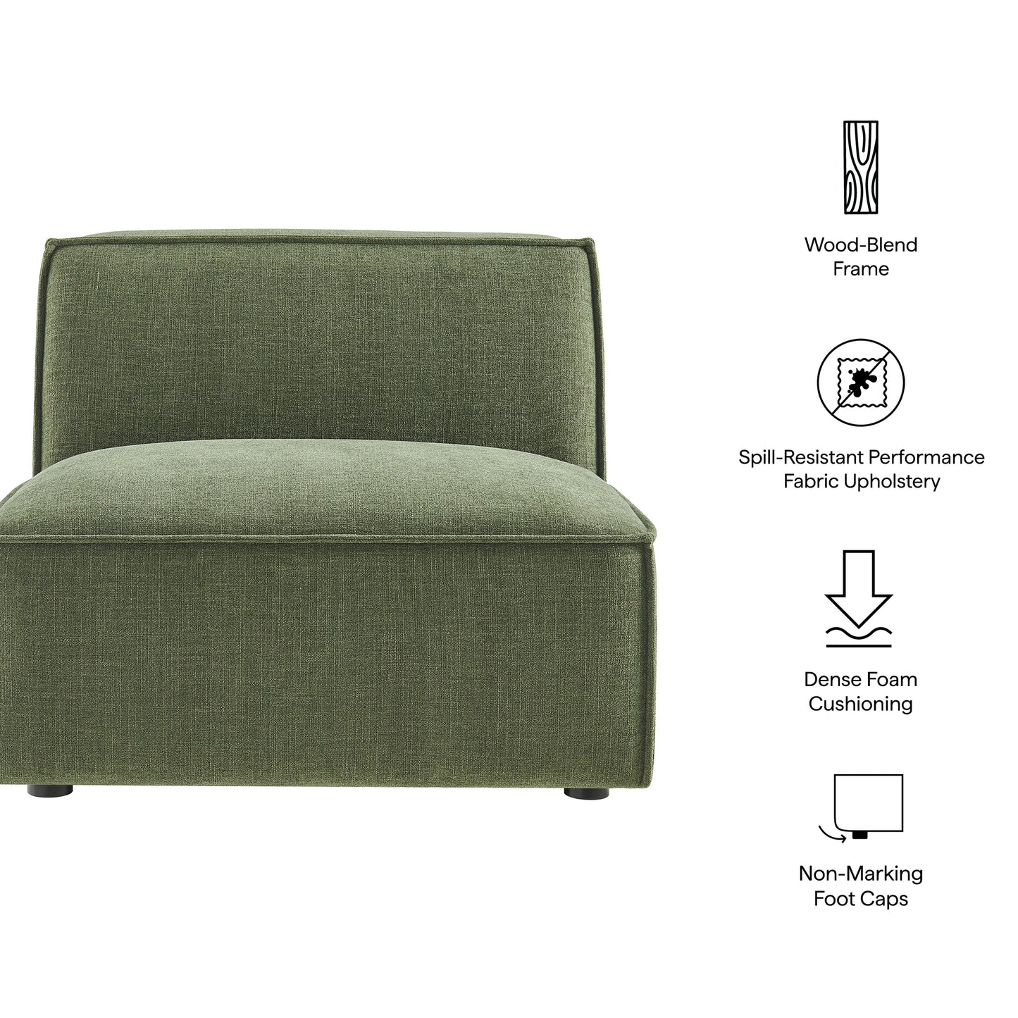 Restore Performance Fabric Upholstered Armless Modular Chair by Modway