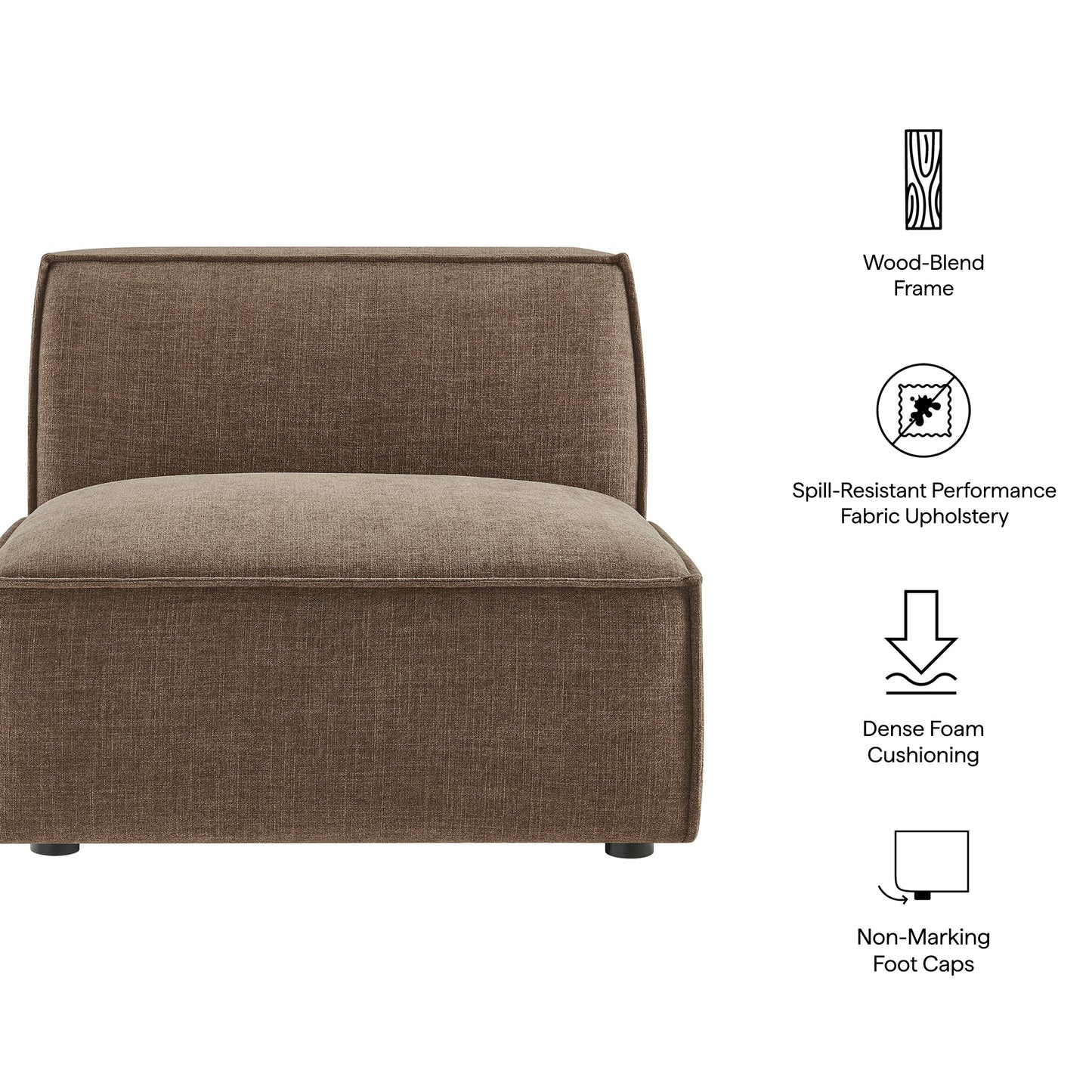 Restore Performance Fabric Upholstered Armless Modular Chair by Modway