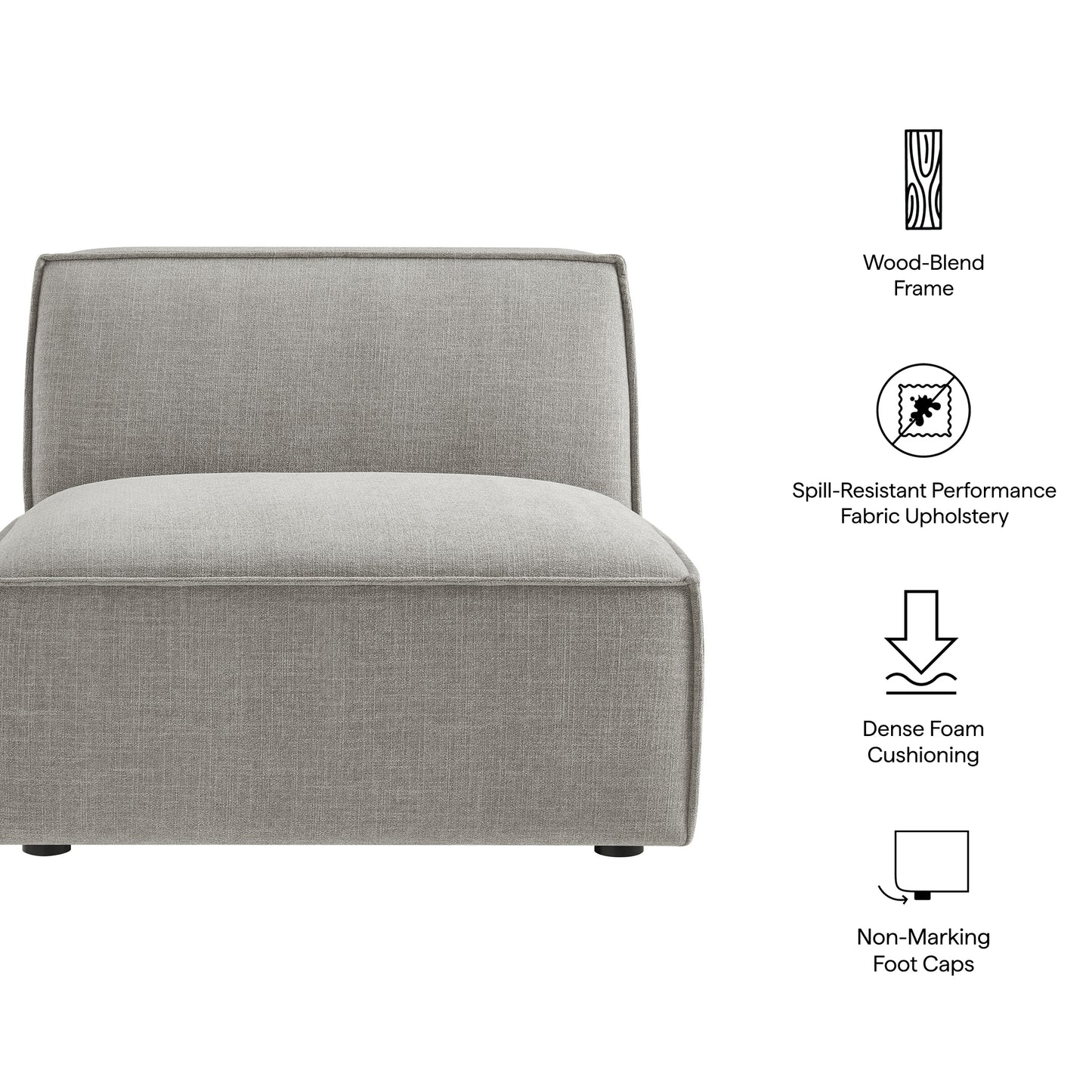 Restore Performance Fabric Upholstered Armless Modular Chair by Modway