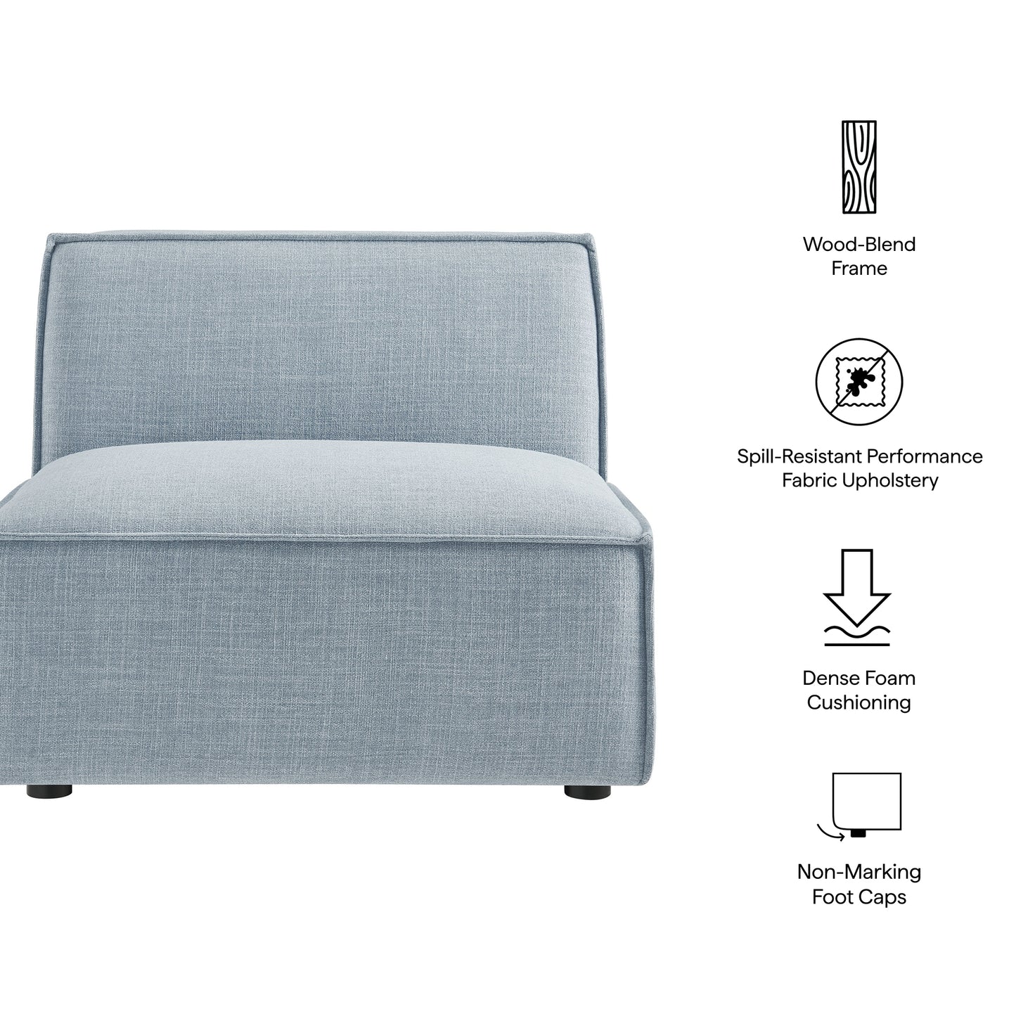 Restore Performance Fabric Upholstered Armless Modular Chair by Modway