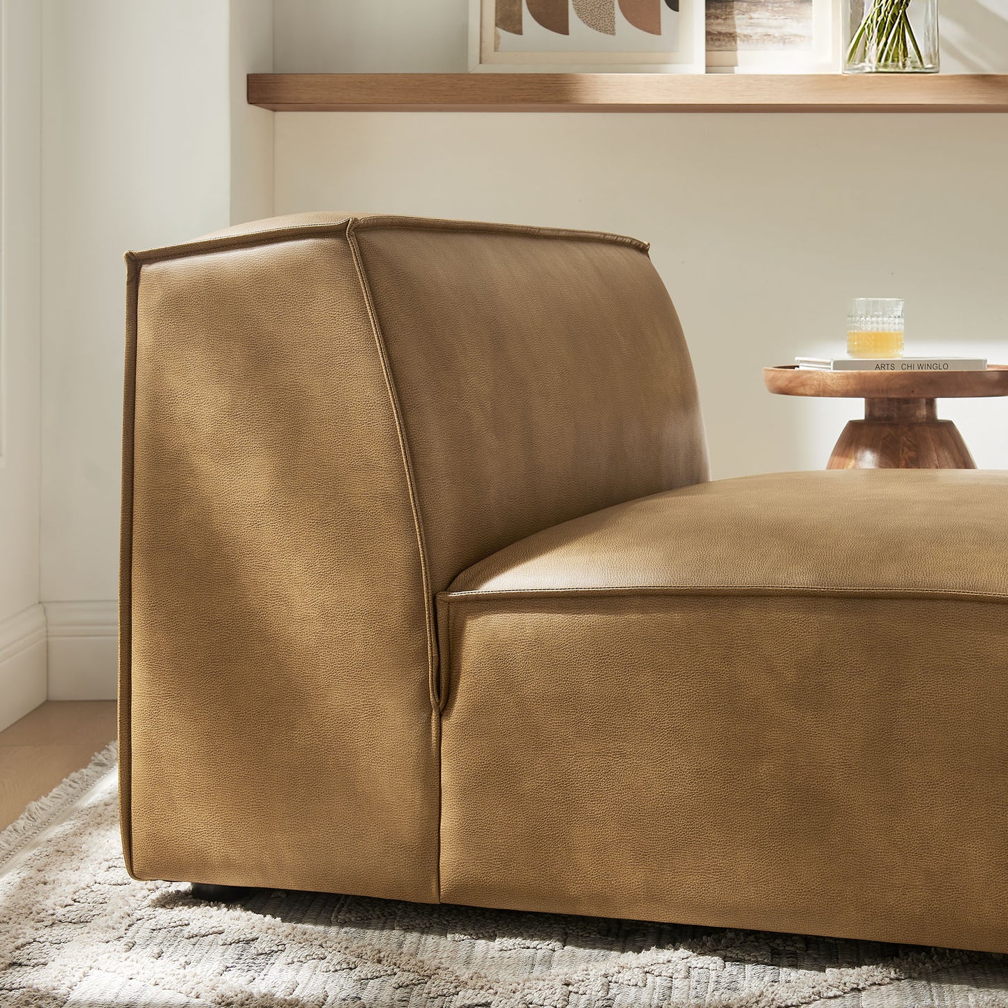 Restore Vegan Leather Armless Modular Chair by Modway