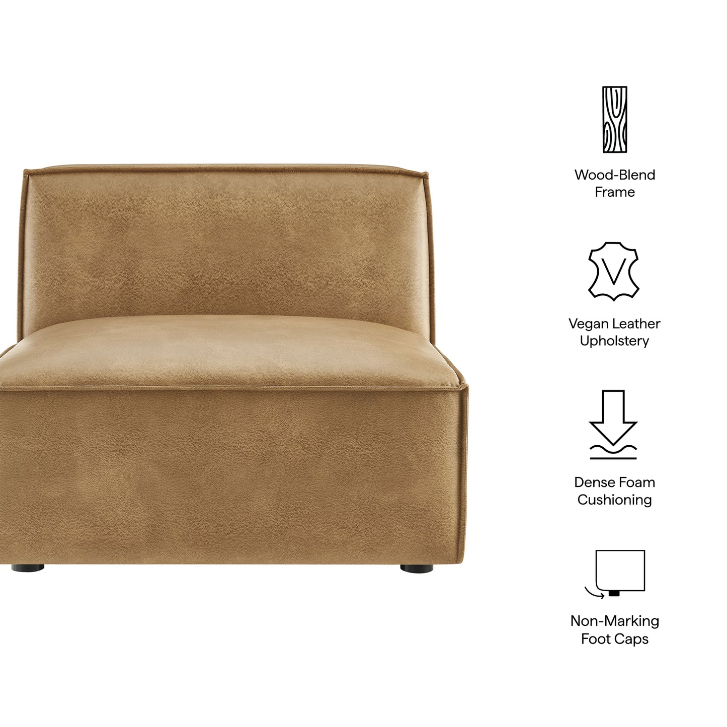 Restore Vegan Leather Armless Modular Chair by Modway