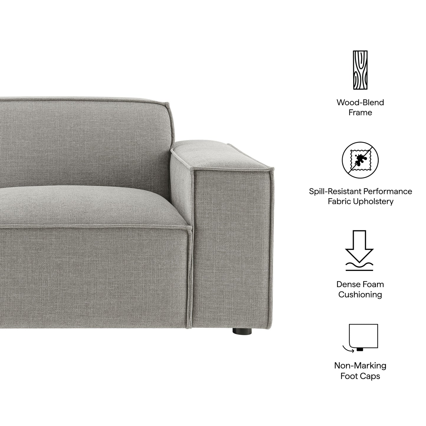 Restore Performance Fabric Upholstered Right-Facing Modular Lounge Chair by Modway