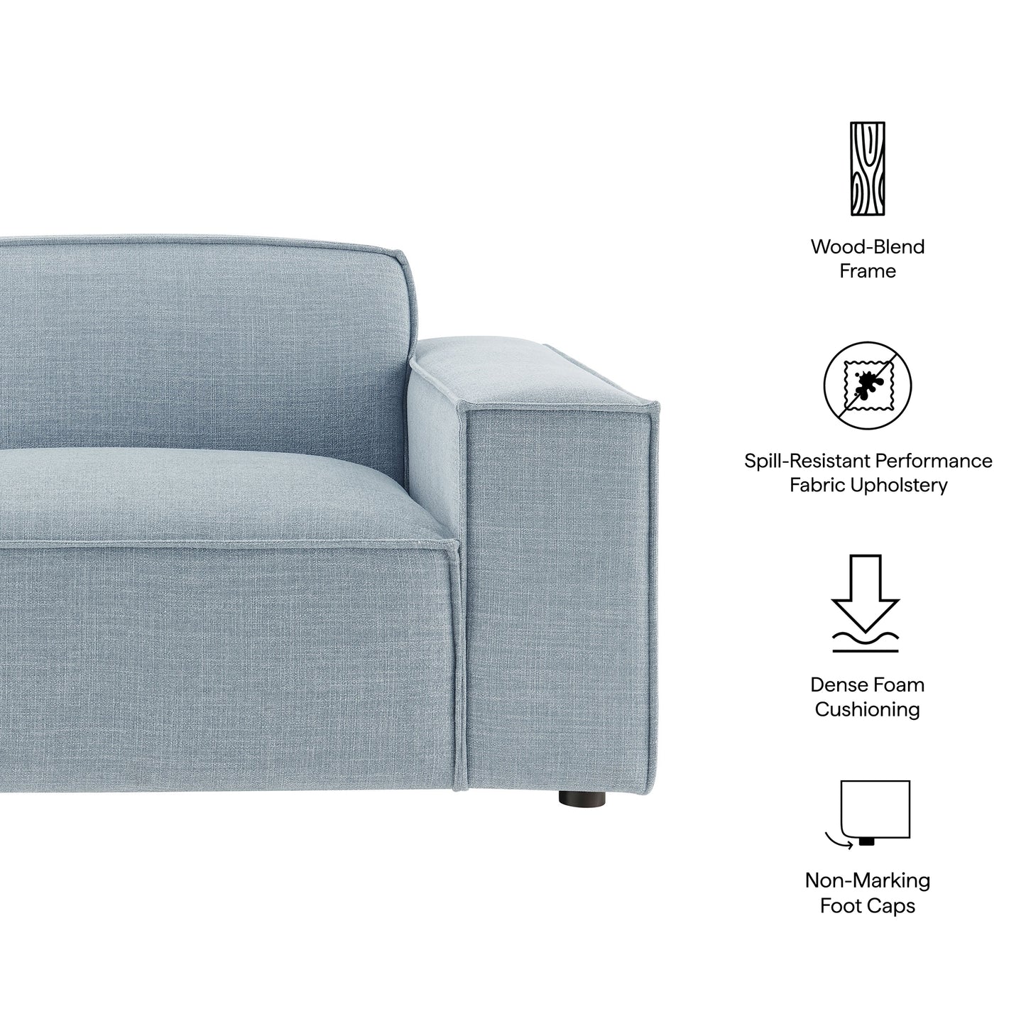 Restore Performance Fabric Upholstered Right-Facing Modular Lounge Chair by Modway