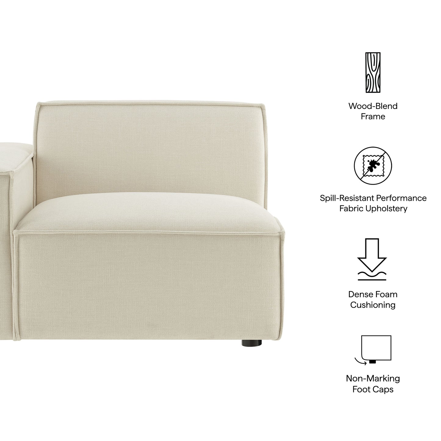 Restore Performance Fabric Upholstered Left-Facing Modular Lounge Chair by Modway
