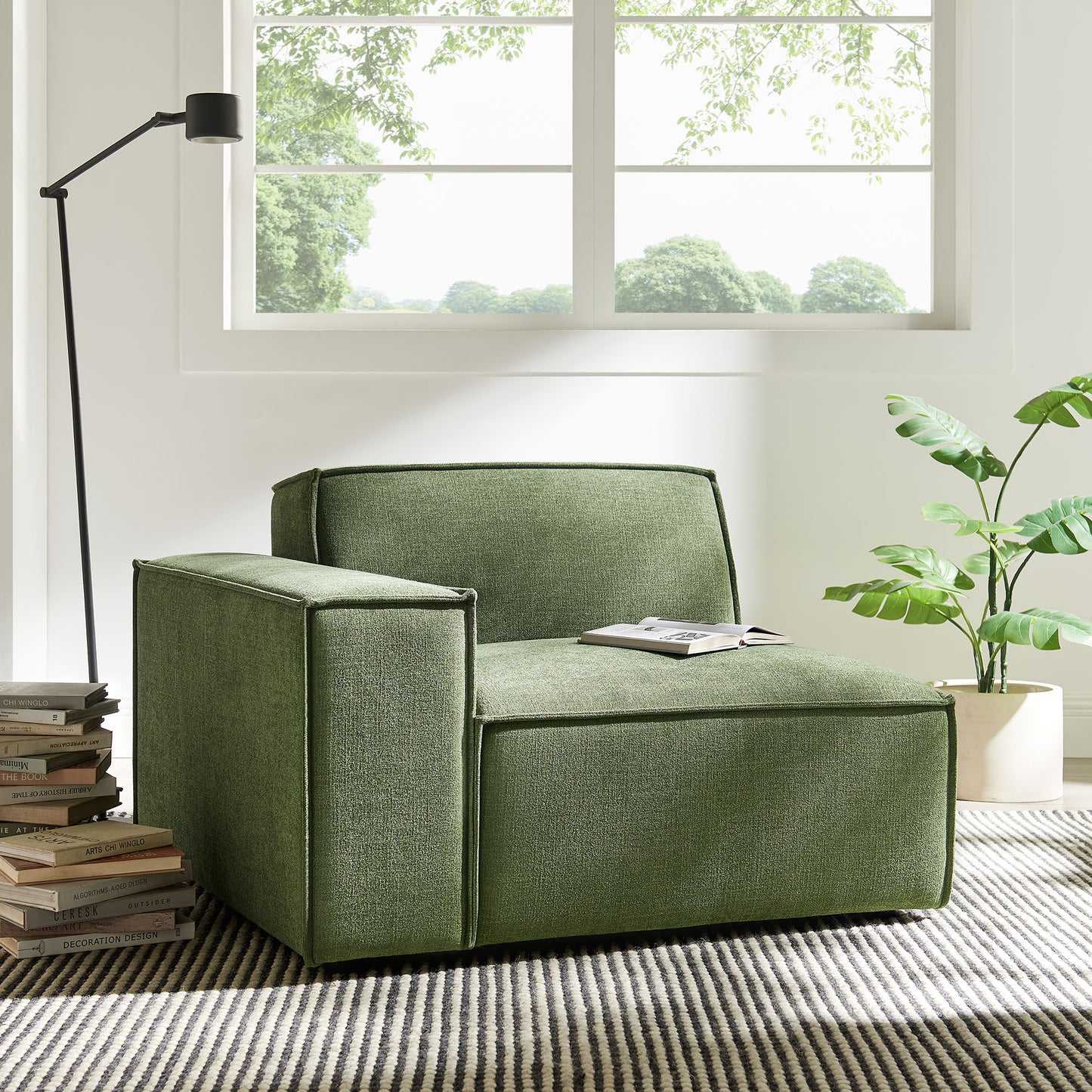 Restore Performance Fabric Upholstered Left-Facing Modular Lounge Chair by Modway