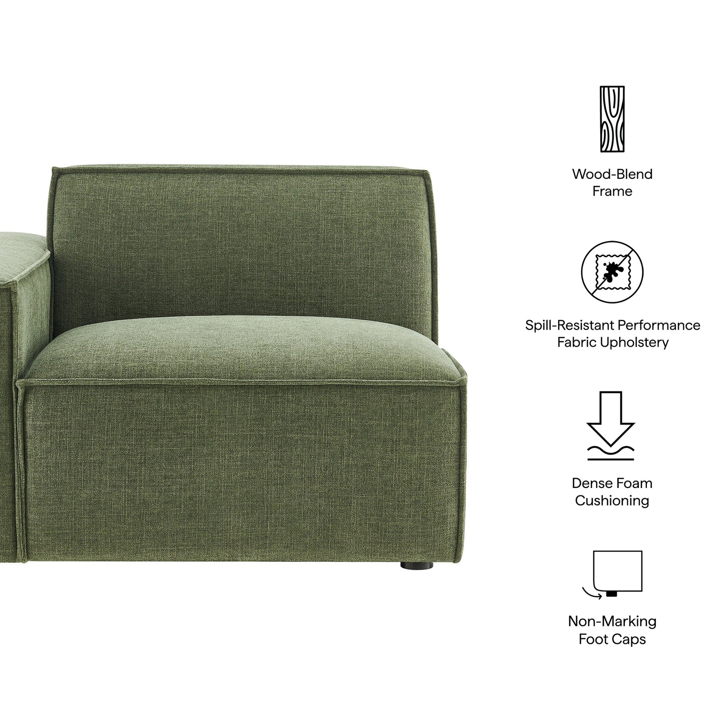 Restore Performance Fabric Upholstered Left-Facing Modular Lounge Chair by Modway