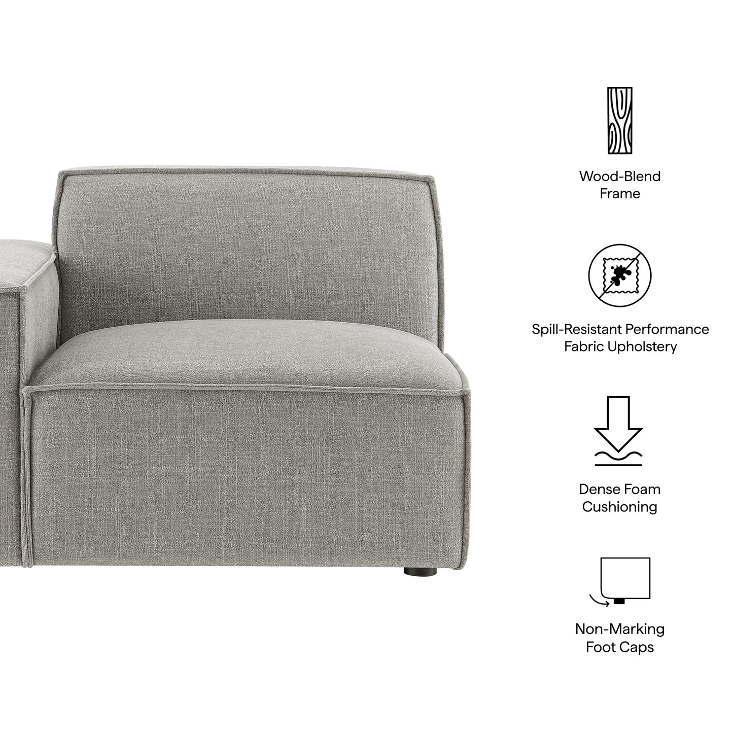 Restore Performance Fabric Upholstered Left-Facing Modular Lounge Chair by Modway