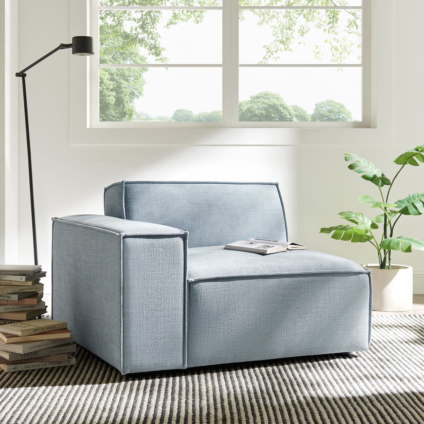 Restore Performance Fabric Upholstered Left-Facing Modular Lounge Chair by Modway