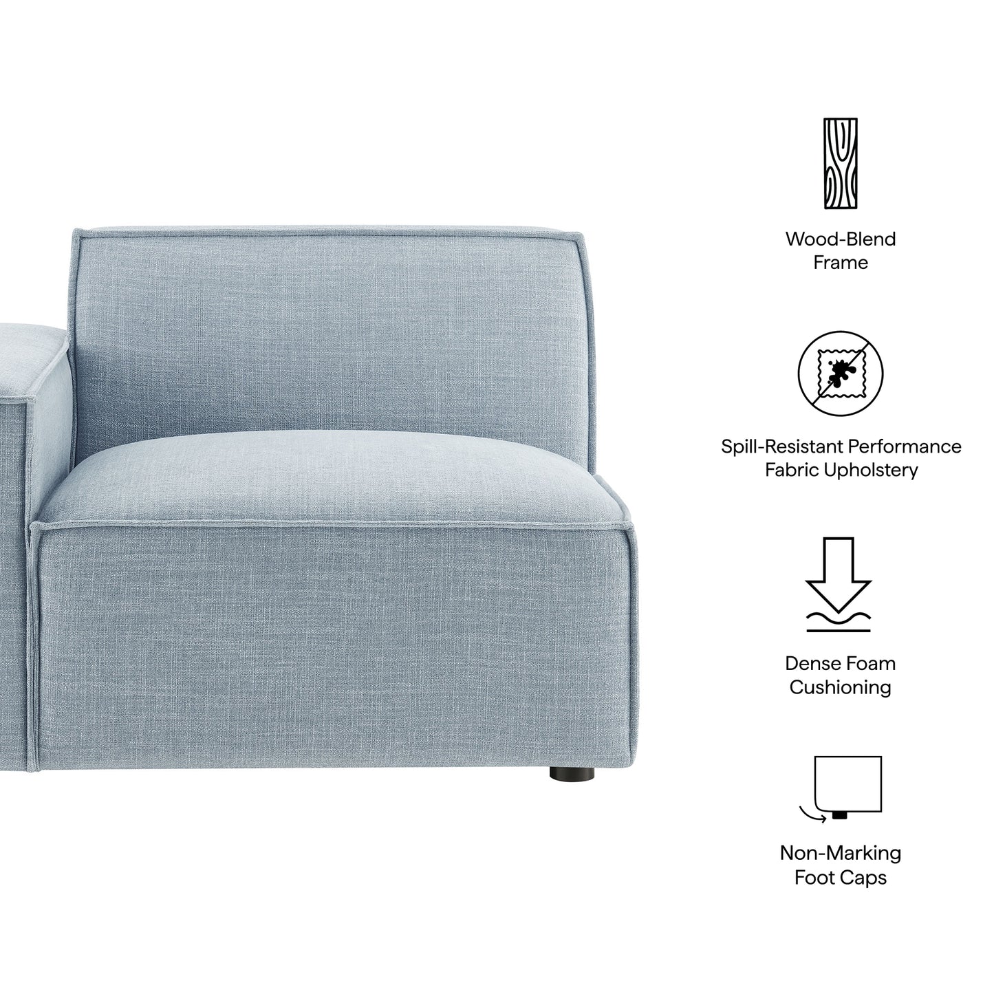 Restore Performance Fabric Upholstered Left-Facing Modular Lounge Chair by Modway