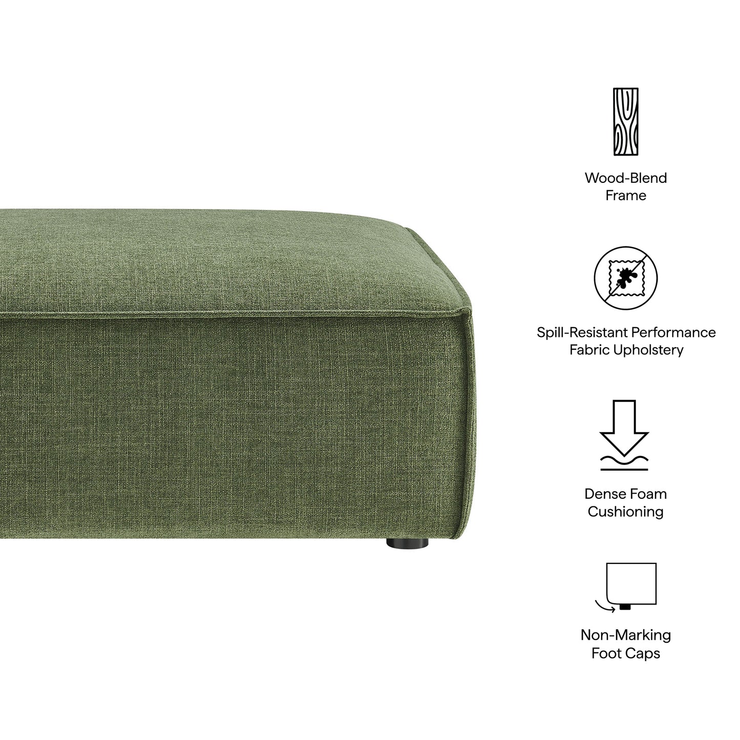 Restore Performance Fabric Upholstered Modular Ottoman by Modway