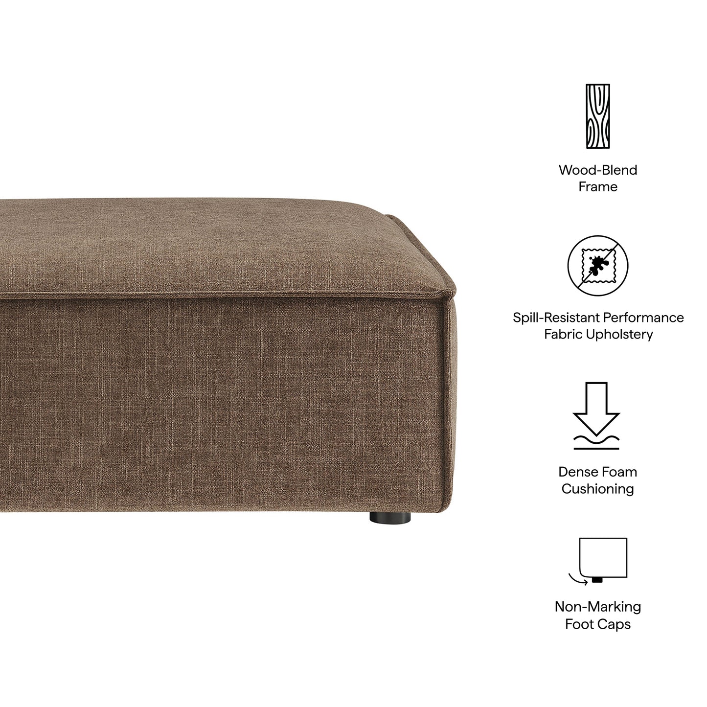 Restore Performance Fabric Upholstered Modular Ottoman by Modway