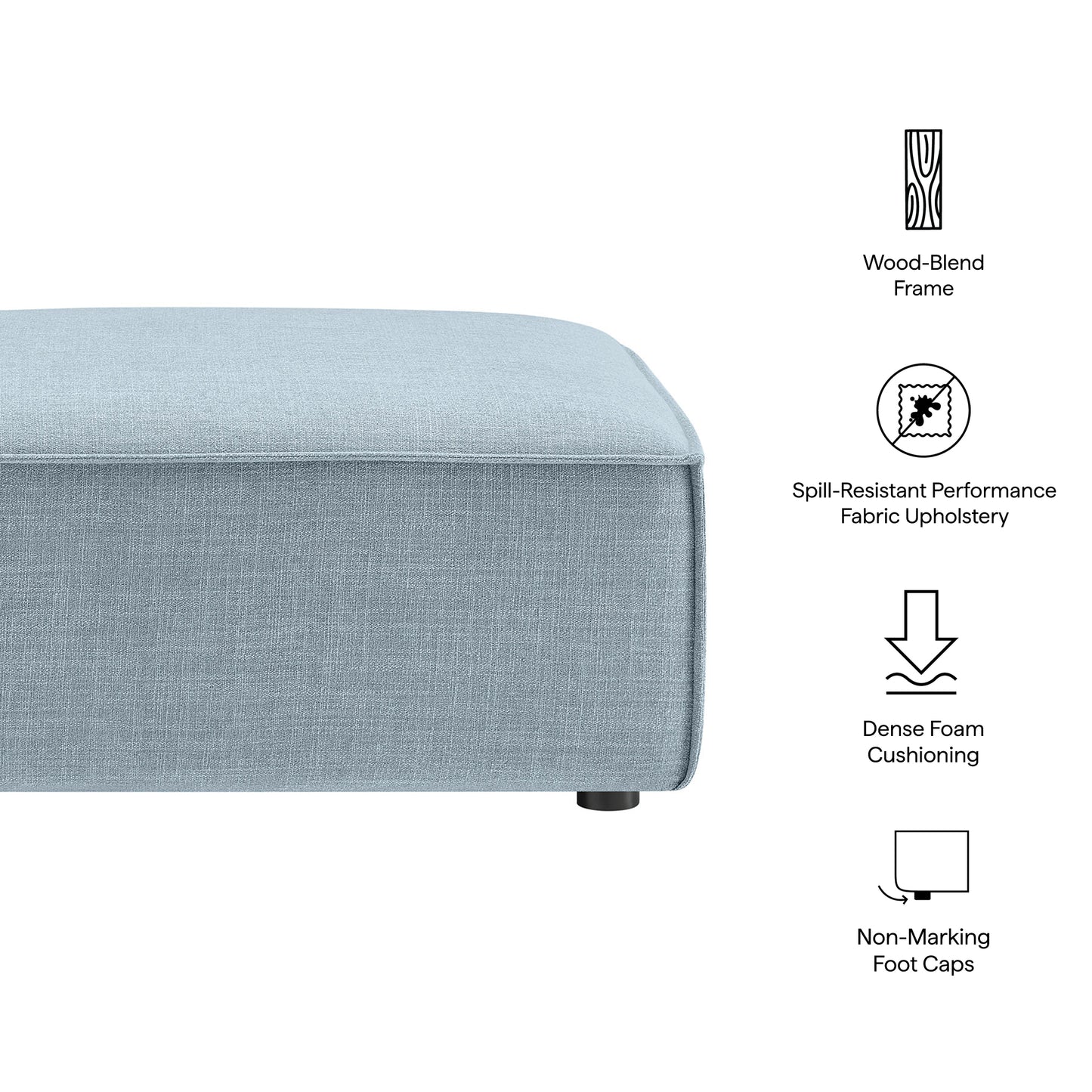 Restore Performance Fabric Upholstered Modular Ottoman by Modway