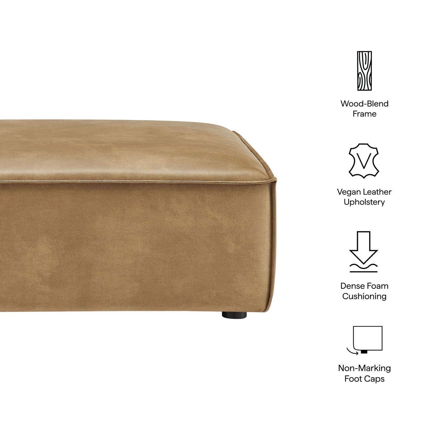 Restore Vegan Leather Modular Ottoman by Modway