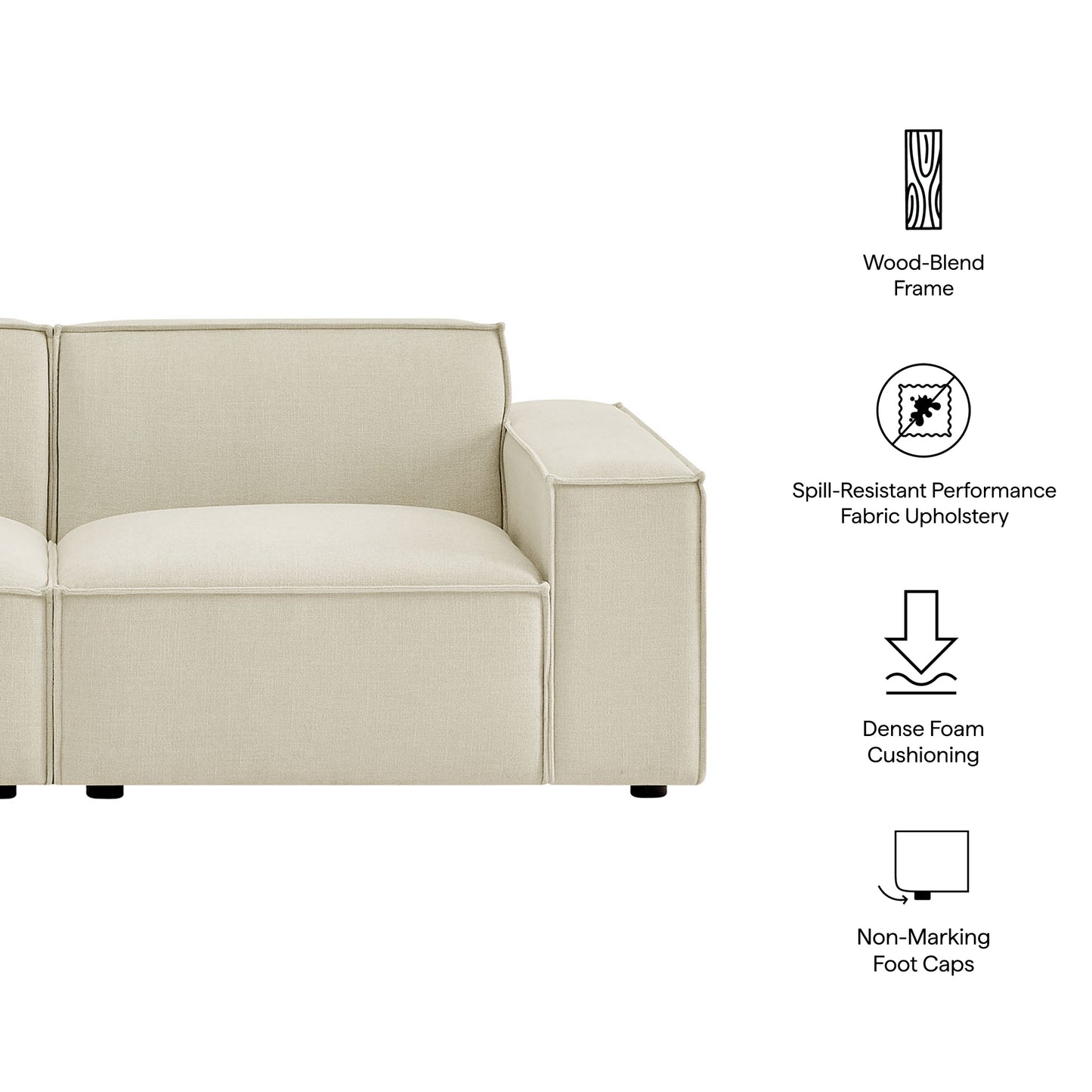 Restore 2-Piece Performance Fabric Upholstered Modular Loveseat by Modway