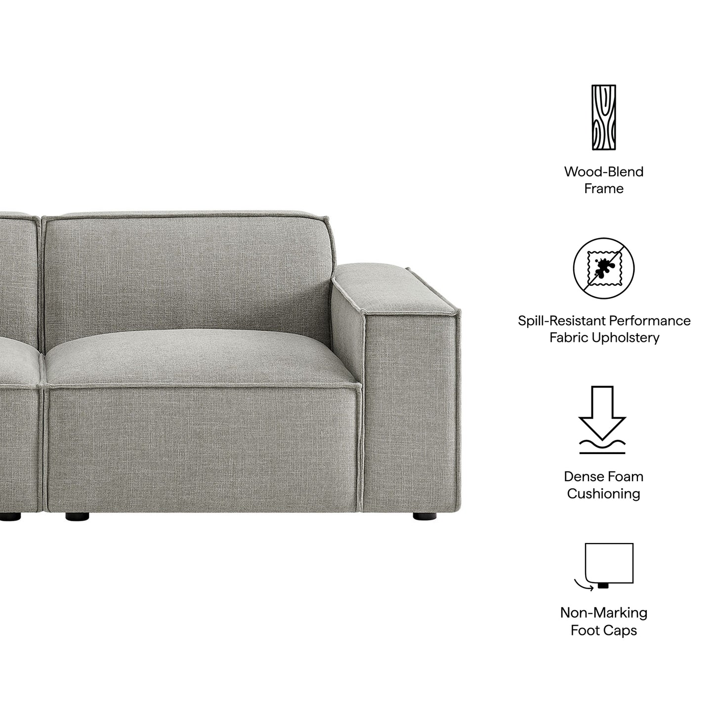 Restore 2-Piece Performance Fabric Upholstered Modular Loveseat by Modway