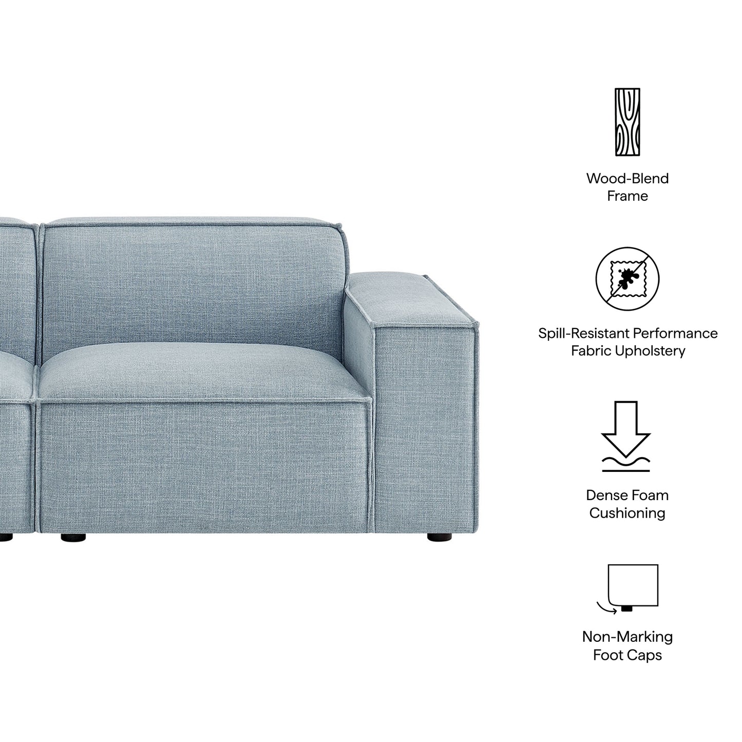 Restore 2-Piece Performance Fabric Upholstered Modular Loveseat by Modway