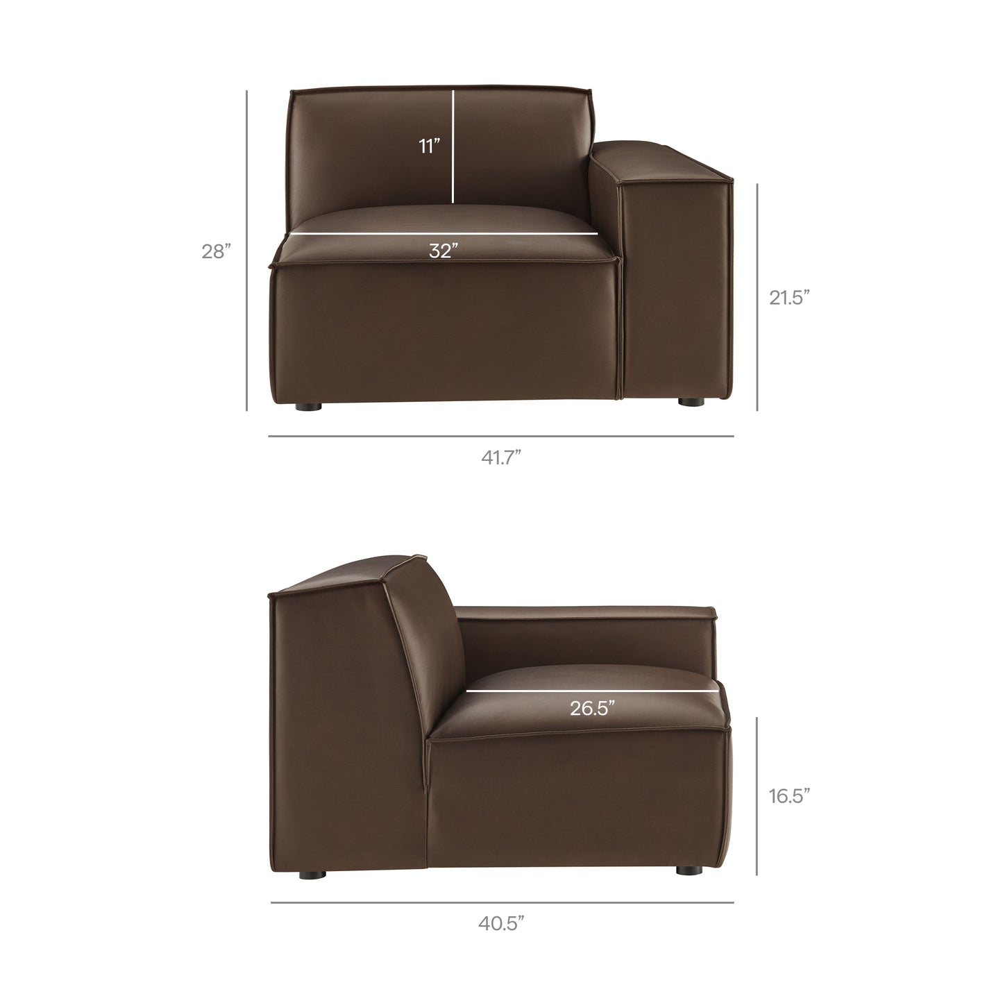 Restore 2-Piece Vegan Leather Modular Loveseat by Modway