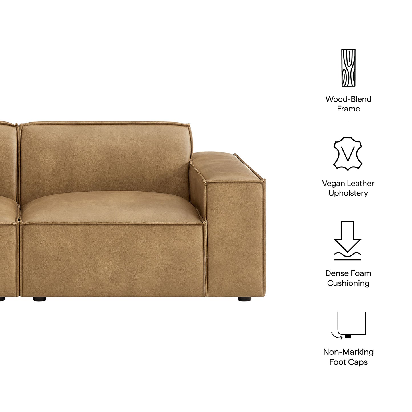 Restore 2-Piece Vegan Leather Modular Loveseat by Modway