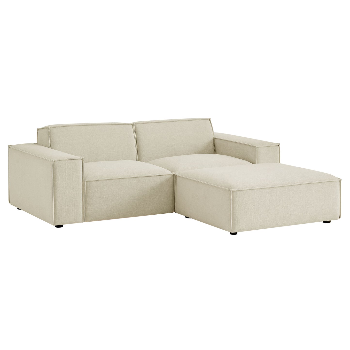 Restore 3-Piece Performance Fabric Upholstered Modular Loveseat with Ottoman by Modway