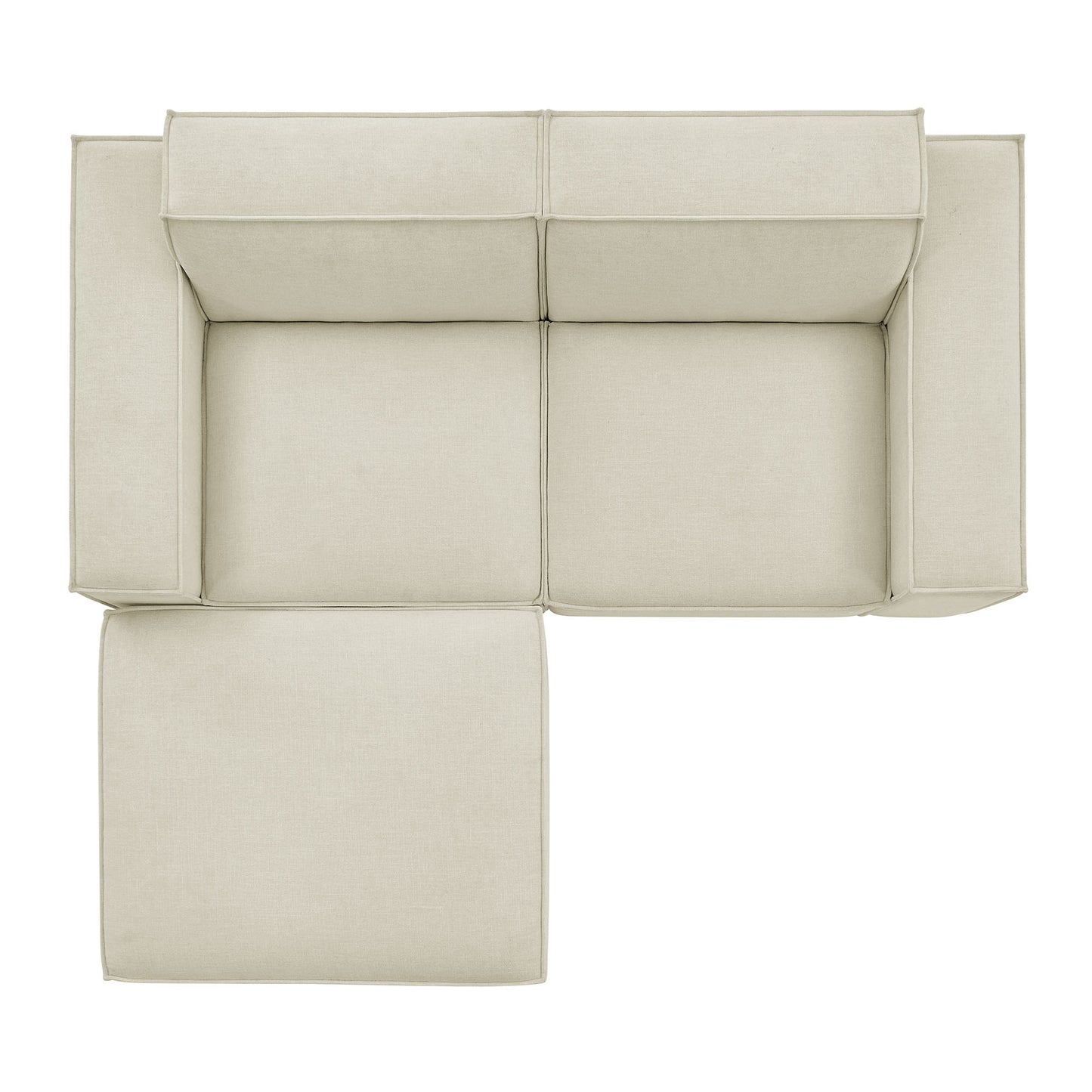 Restore 3-Piece Performance Fabric Upholstered Modular Loveseat with Ottoman by Modway