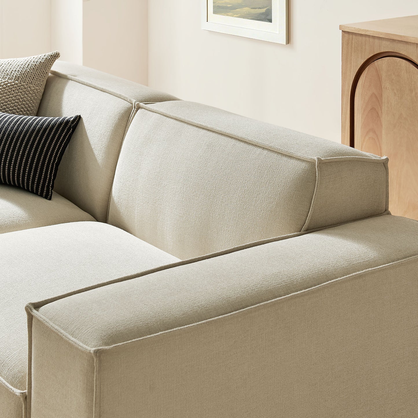 Restore 3-Piece Performance Fabric Upholstered Modular Loveseat with Ottoman by Modway
