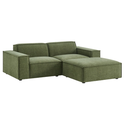 Restore 3-Piece Performance Fabric Upholstered Modular Loveseat with Ottoman by Modway