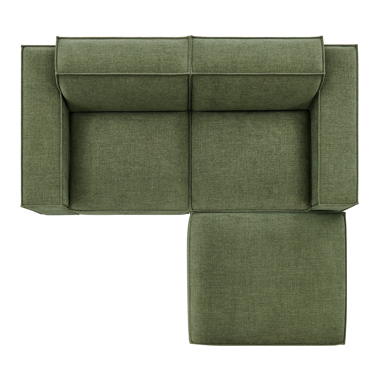 Restore 3-Piece Performance Fabric Upholstered Modular Loveseat with Ottoman by Modway