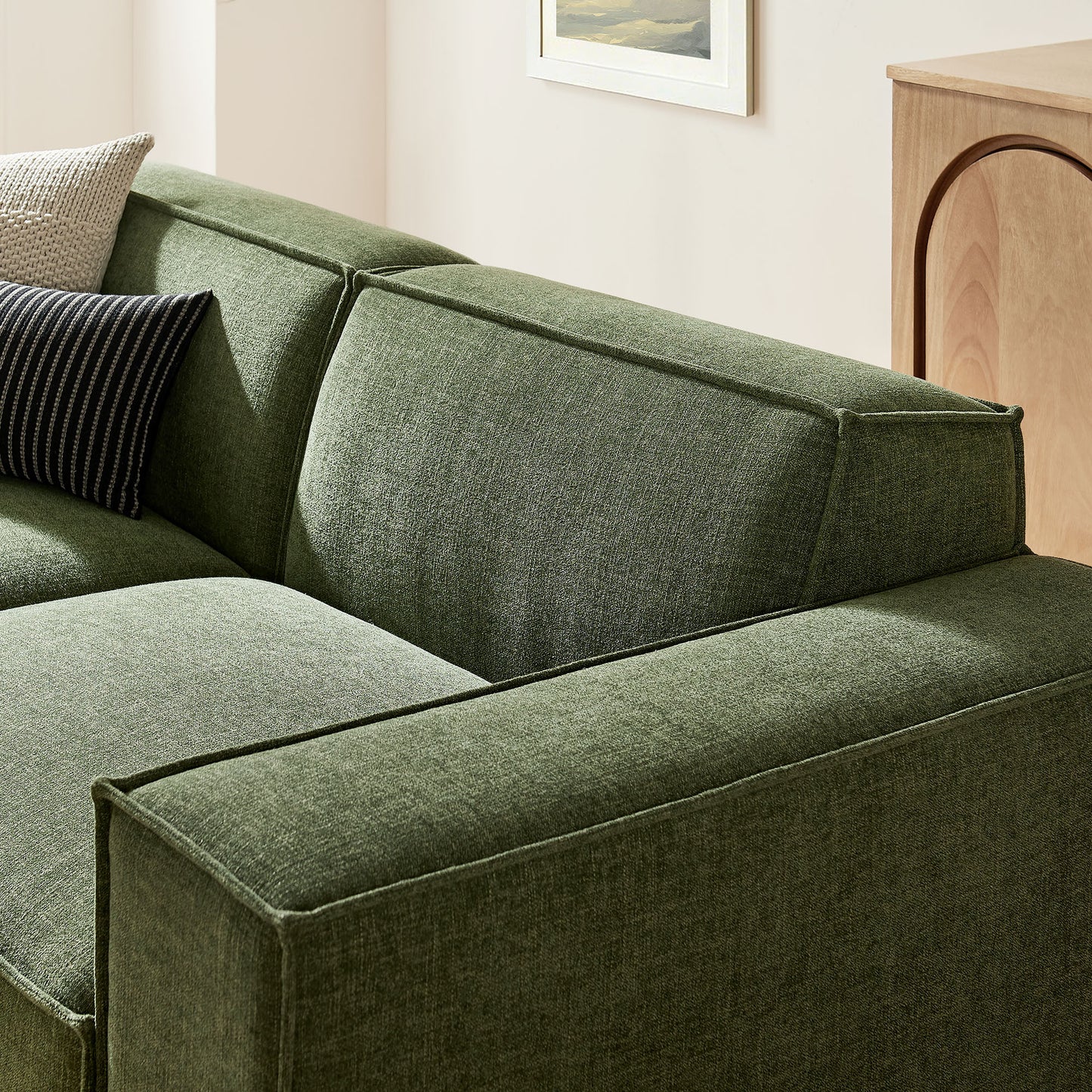 Restore 3-Piece Performance Fabric Upholstered Modular Loveseat with Ottoman by Modway