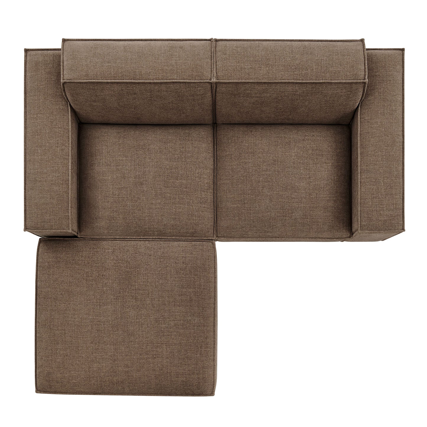 Restore 3-Piece Performance Fabric Upholstered Modular Loveseat with Ottoman by Modway