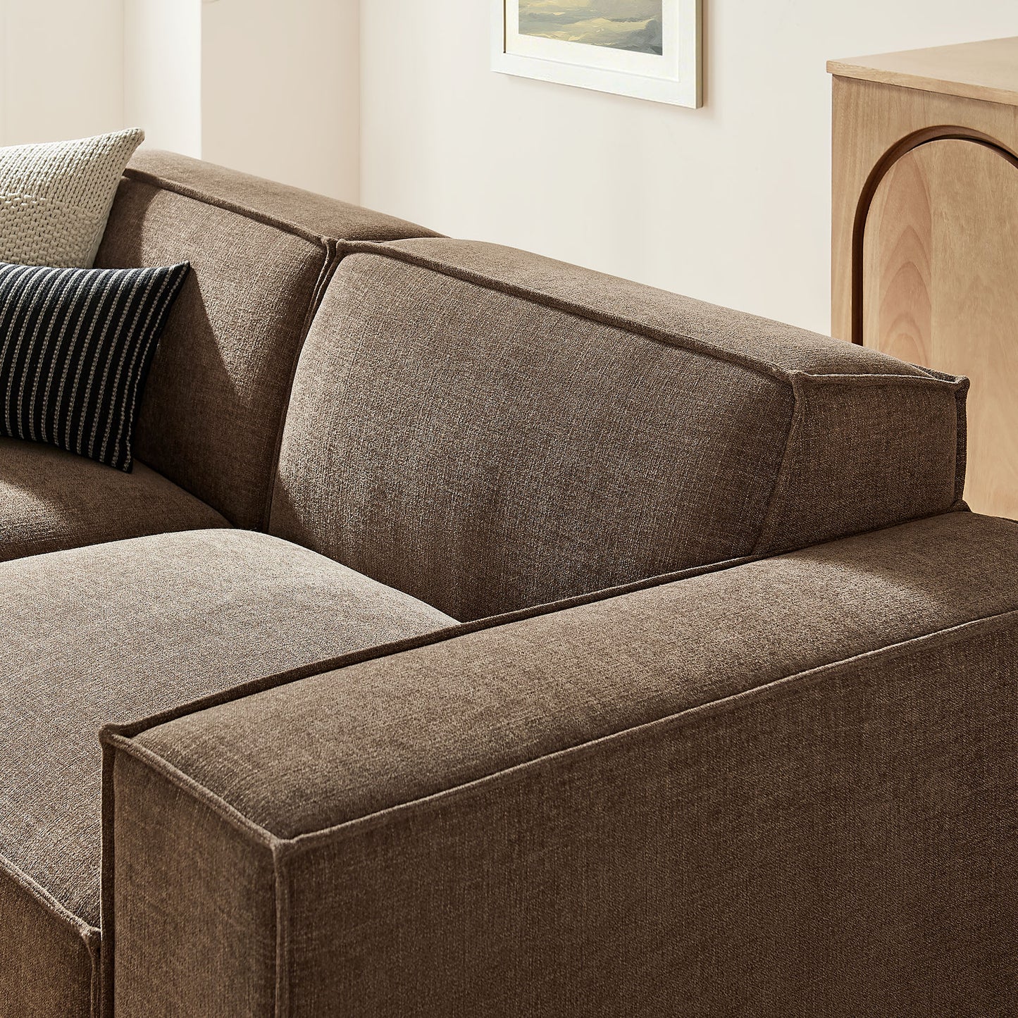 Restore 3-Piece Performance Fabric Upholstered Modular Loveseat with Ottoman by Modway
