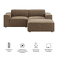 Restore 3-Piece Performance Fabric Upholstered Modular Loveseat with Ottoman by Modway