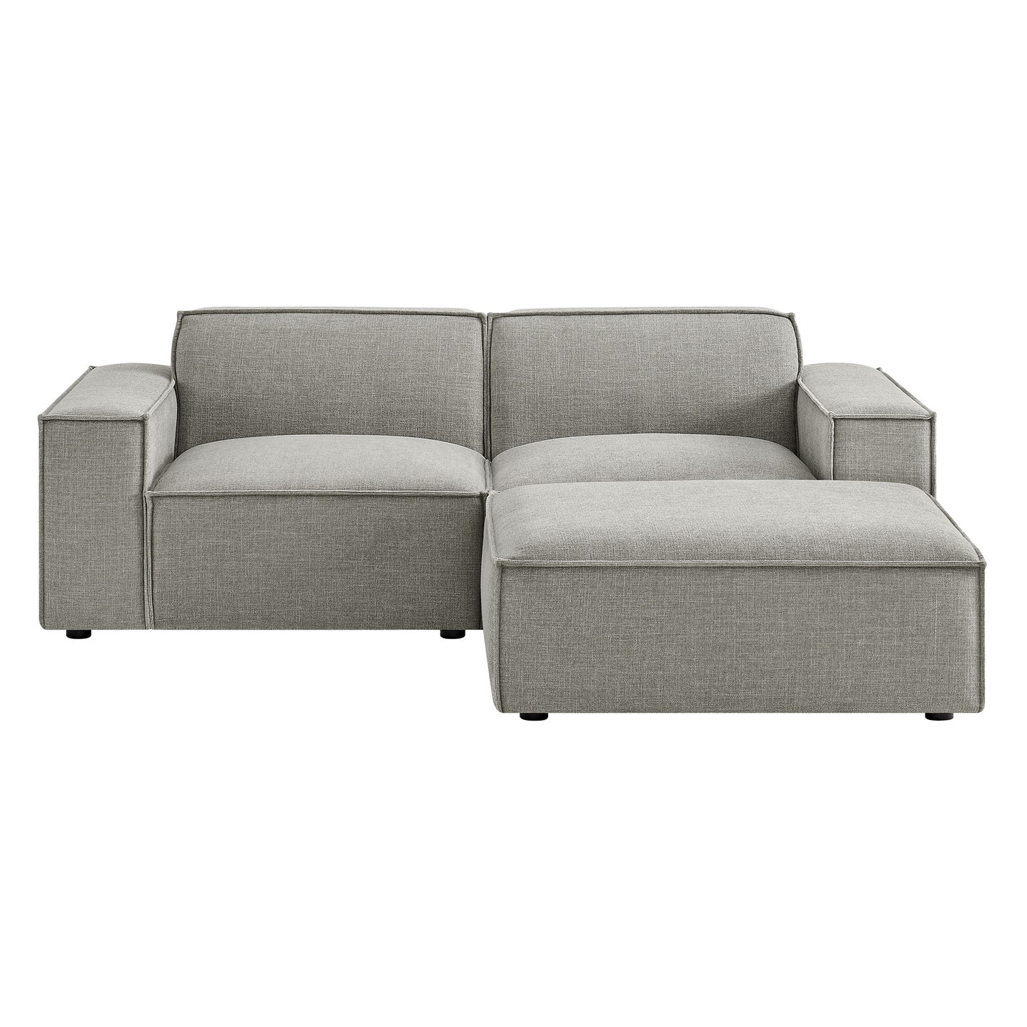 Restore 3-Piece Performance Fabric Upholstered Modular Loveseat with Ottoman by Modway