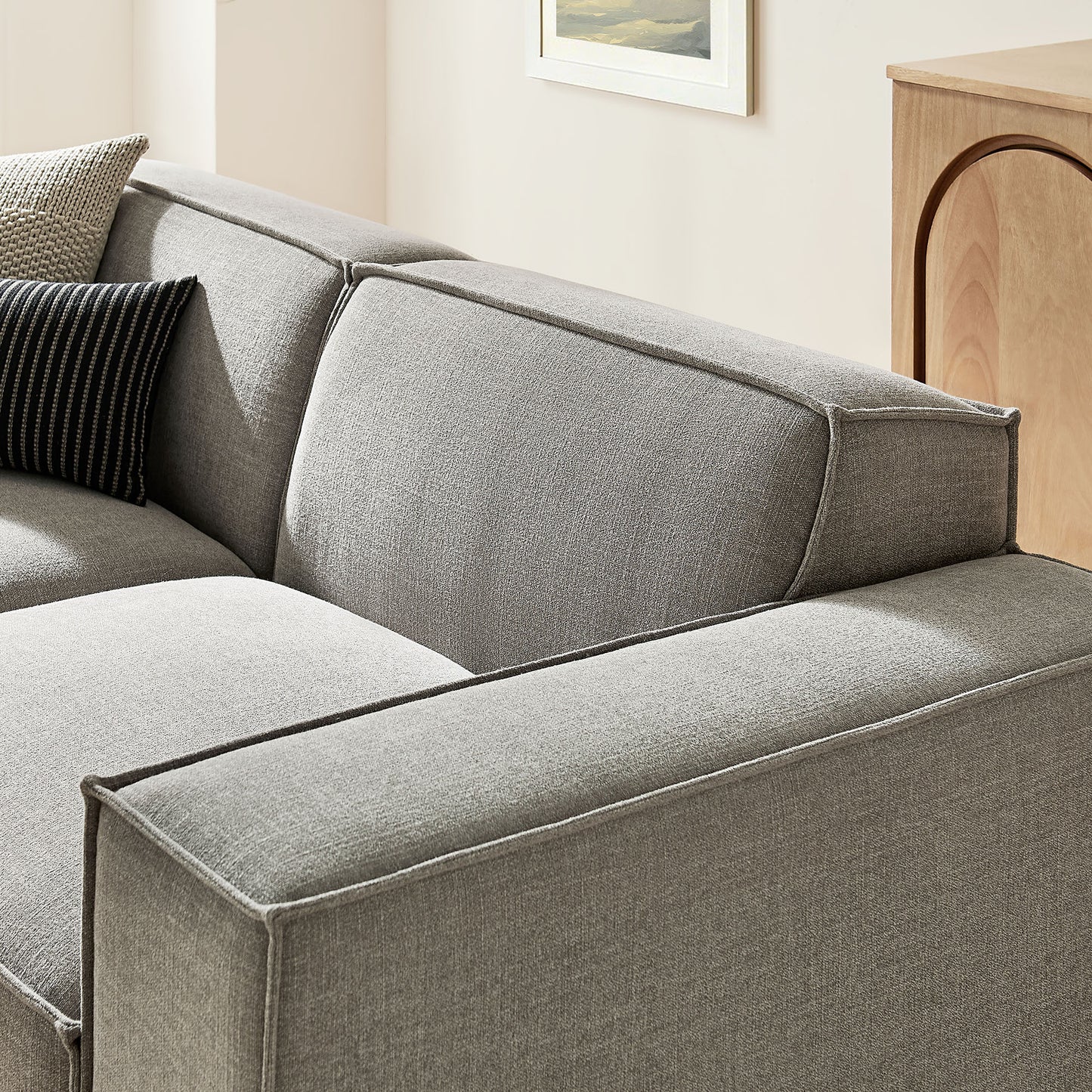 Restore 3-Piece Performance Fabric Upholstered Modular Loveseat with Ottoman by Modway