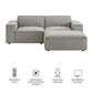 Restore 3-Piece Performance Fabric Upholstered Modular Loveseat with Ottoman by Modway