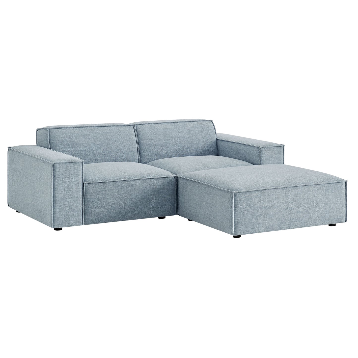 Restore 3-Piece Performance Fabric Upholstered Modular Loveseat with Ottoman by Modway