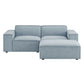 Restore 3-Piece Performance Fabric Upholstered Modular Loveseat with Ottoman by Modway