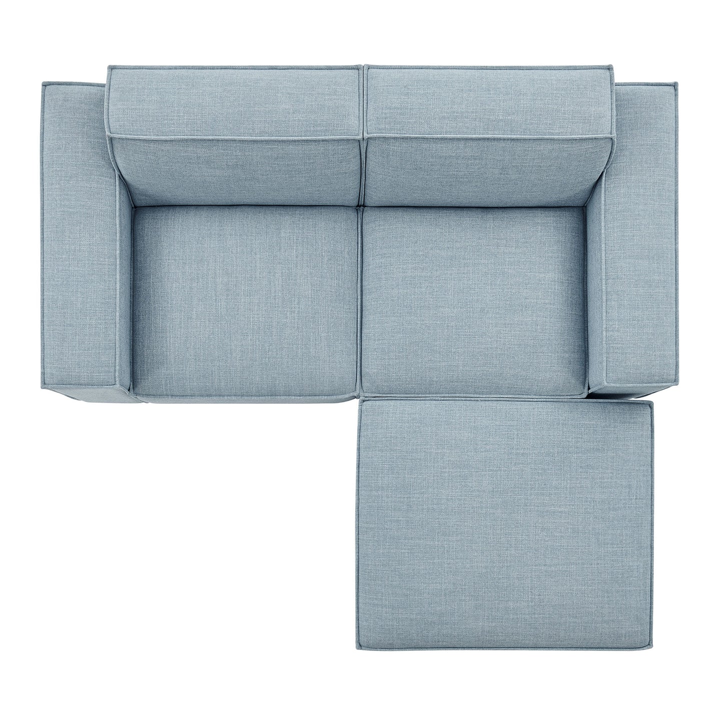 Restore 3-Piece Performance Fabric Upholstered Modular Loveseat with Ottoman by Modway