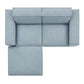 Restore 3-Piece Performance Fabric Upholstered Modular Loveseat with Ottoman by Modway