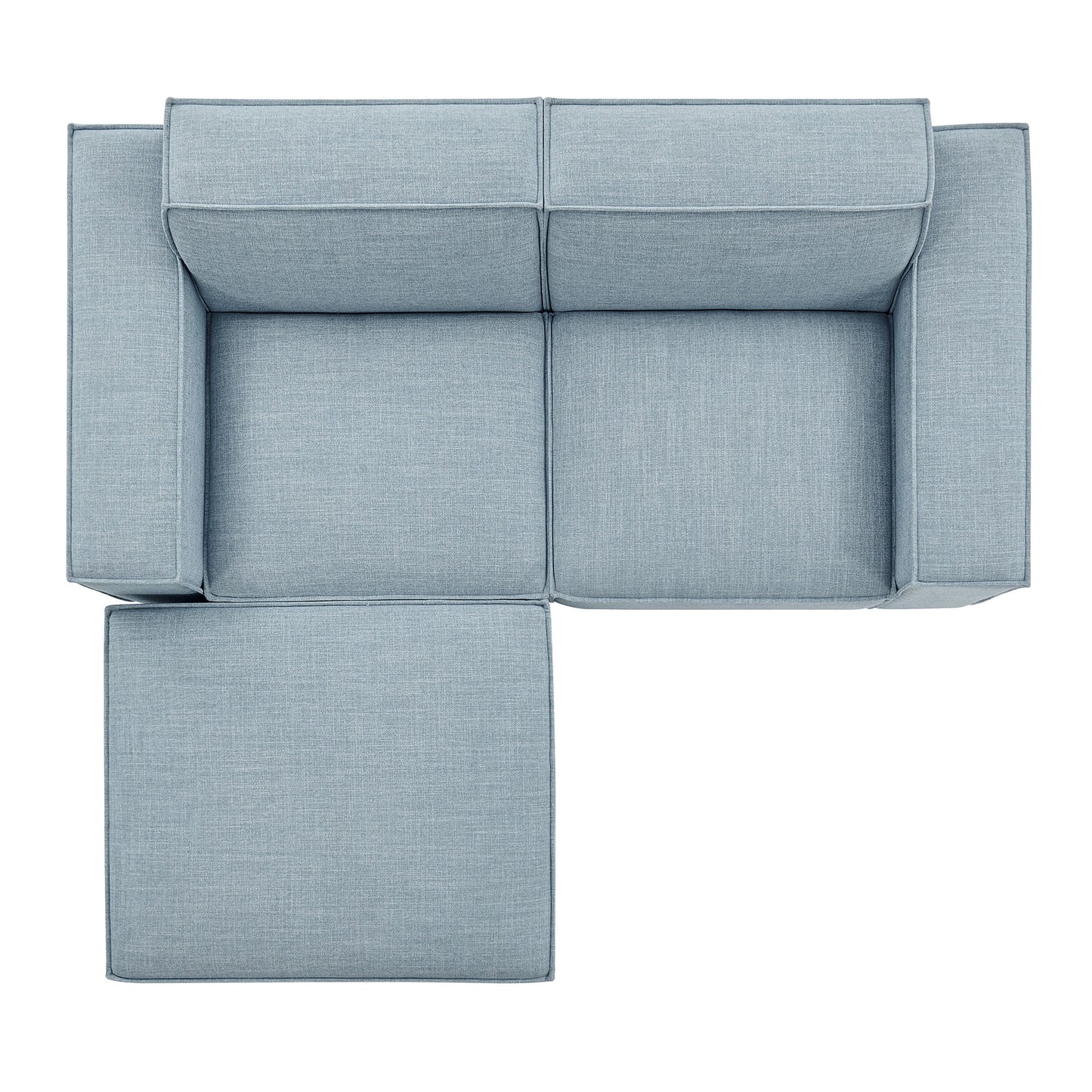 Restore 3-Piece Performance Fabric Upholstered Modular Loveseat with Ottoman by Modway
