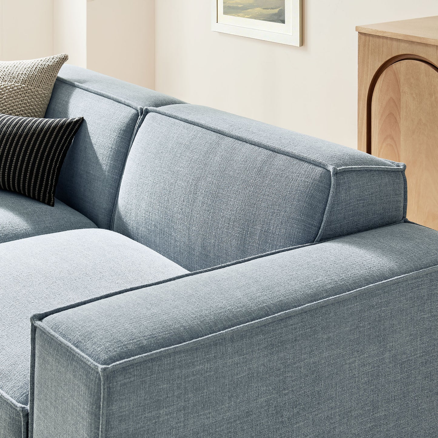 Restore 3-Piece Performance Fabric Upholstered Modular Loveseat with Ottoman by Modway