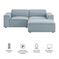 Restore 3-Piece Performance Fabric Upholstered Modular Loveseat with Ottoman by Modway